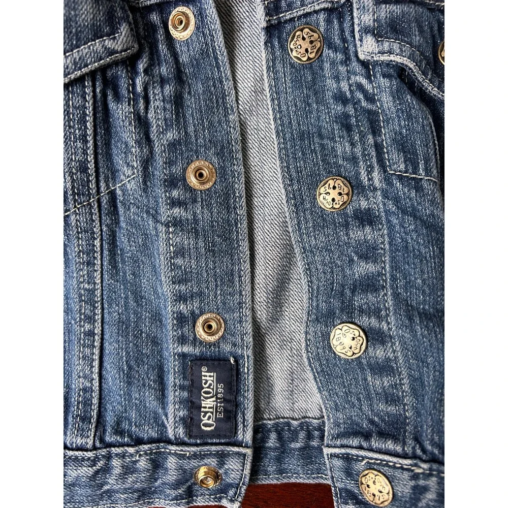 OshKosh Bgosh Kids Blue Denim Trucker Jacket 12 Months Medium Wash Cotton Snap